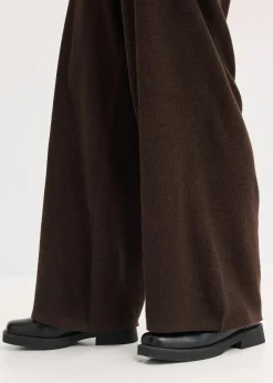 bonprix Hosen|Zweiteiler & Sets|Feinstrickhose dunkelbraun meliert