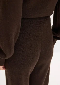 bonprix Hosen|Zweiteiler & Sets|Feinstrickhose dunkelbraun meliert
