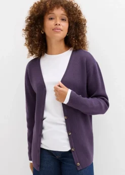 bonprix Bekleidung·Röcke|Bekleidung·Jeans|Feinstrickjacke pflaume