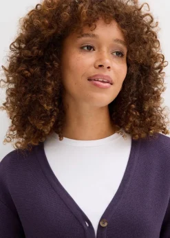 bonprix Bekleidung·Röcke|Bekleidung·Jeans|Feinstrickjacke pflaume