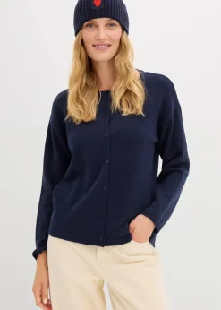 bonprix Strickmode|Pullover & Strickjacken|Feinstrickjacke dunkelblau