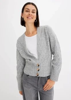 bonprix Bekleidung·Umstandsmode|Bekleidung·Jeans|Feinstrickjacke hellgrau meliert