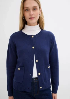 Feinstrickjacke aus Baumwoll-Mix|bonprix Best
