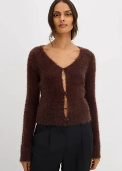 Feinstrickjacke aus Federgarn|bonprix Discount