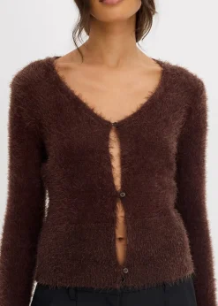 Feinstrickjacke aus Federgarn|bonprix Discount