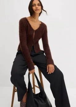 Feinstrickjacke aus Federgarn|bonprix Discount