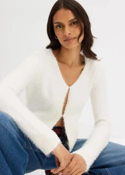 bonprix Bekleidung·Umstandsmode|Strickmode|Feinstrickjacke aus Federgarn wollweiß