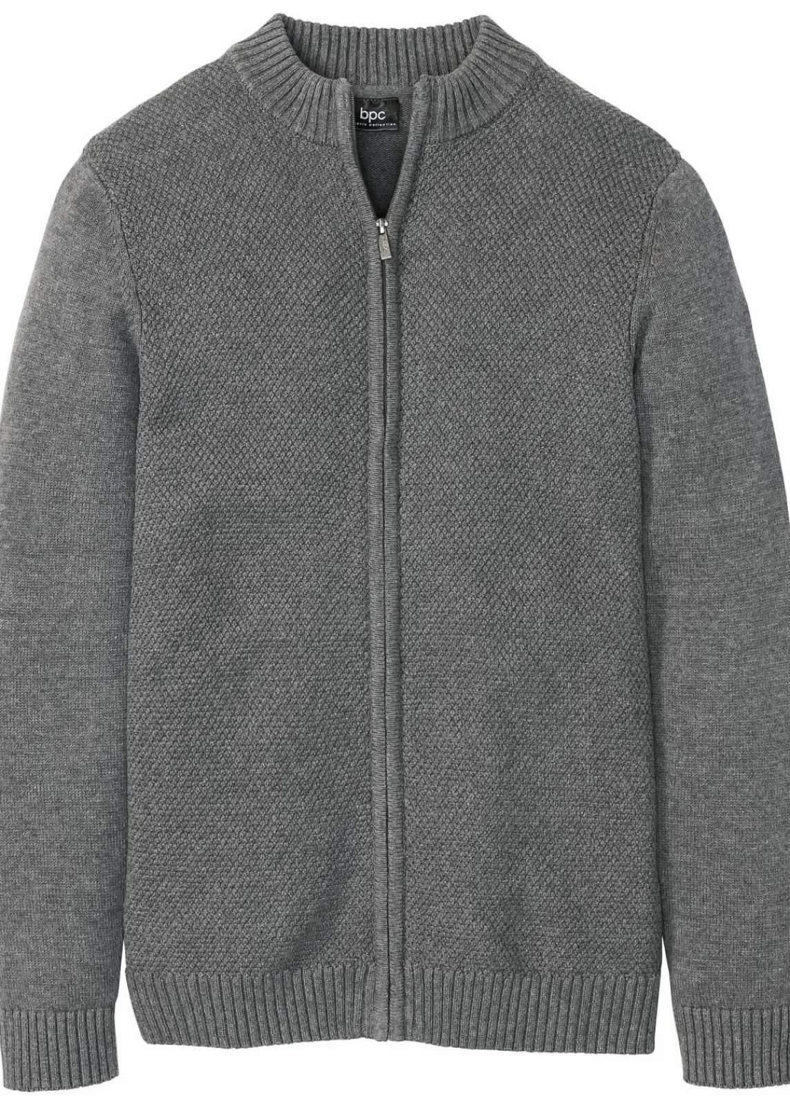 bonprix Pullover & Strickjacken|Basics|Feinstrickjacke aus reiner Baumwolle grau meliert