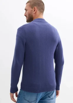 bonprix Große Größen|Basics|Feinstrickjacke aus reiner Baumwolle indigo
