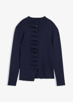 bonprix Pullover & Strickjacken|Strickmode|Feinstrickjacke aus softem Viskose-Mix dunkelblau