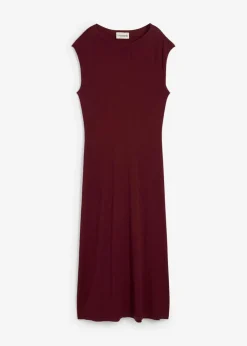 bonprix Bekleidung·Pullover & Strickjacken|Kleider|Feinstrickkleid aus Viskose-Mix ahornrot