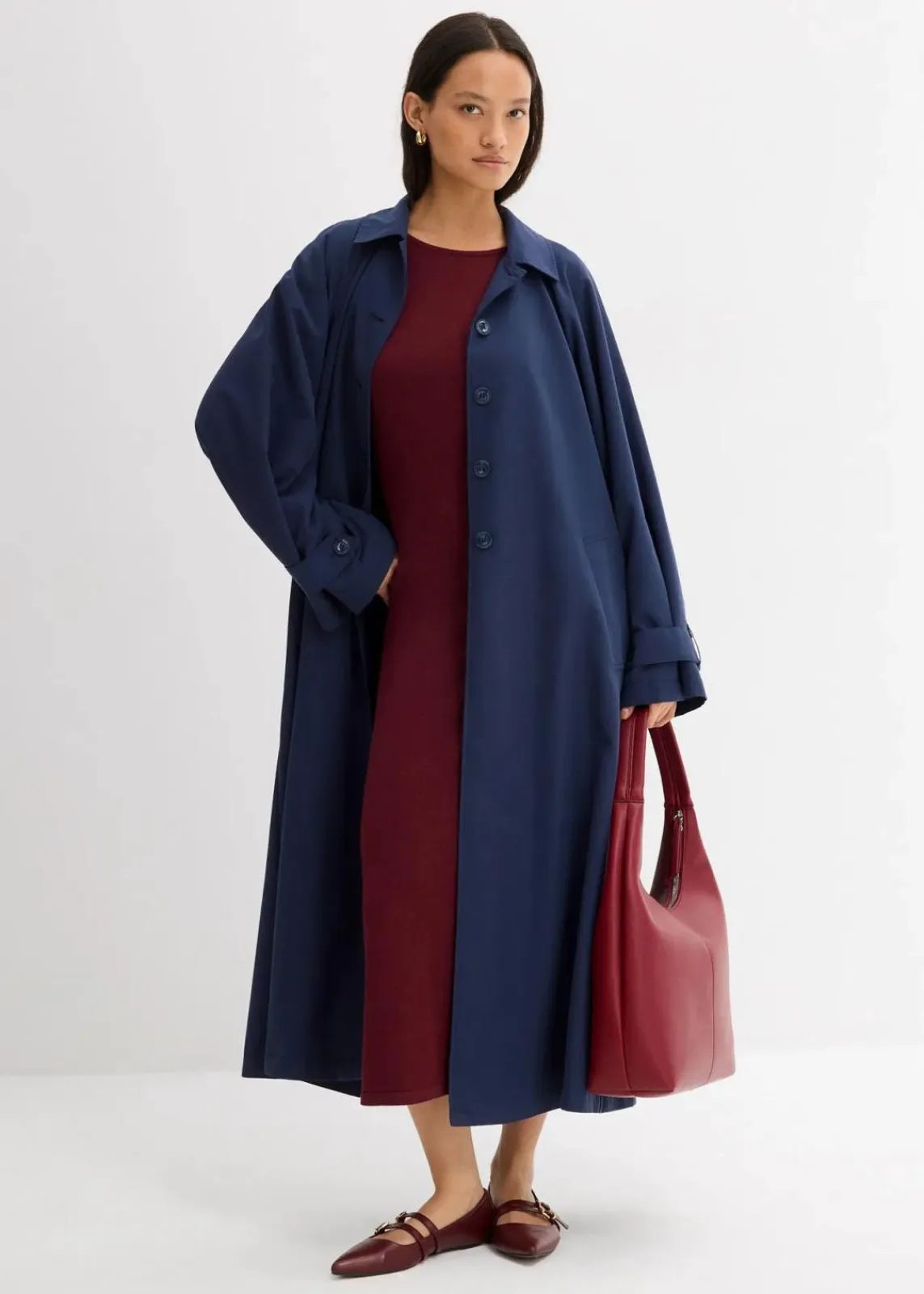 bonprix Bekleidung·Pullover & Strickjacken|Kleider|Feinstrickkleid aus Viskose-Mix ahornrot