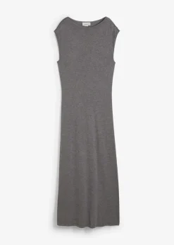 bonprix Bekleidung·Pullover & Strickjacken|Kleider|Feinstrickkleid aus Viskose-Mix grau meliert