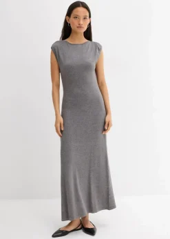bonprix Bekleidung·Pullover & Strickjacken|Kleider|Feinstrickkleid aus Viskose-Mix grau meliert