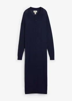 bonprix Bekleidung·Umstandsmode|Bekleidung·Pullover & Strickjacken|Feinstrickkleid aus Viskose-Mix dunkelblau
