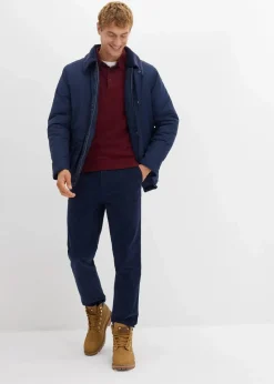 Feinstrick-Polopullover mit edler Merinowolle, Slim Fit|bonprix Discount