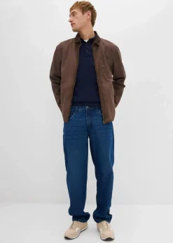 bonprix Große Größen|Basics|Feinstrick-Polopullover mit edler Merinowolle, Slim Fit dunkelblau