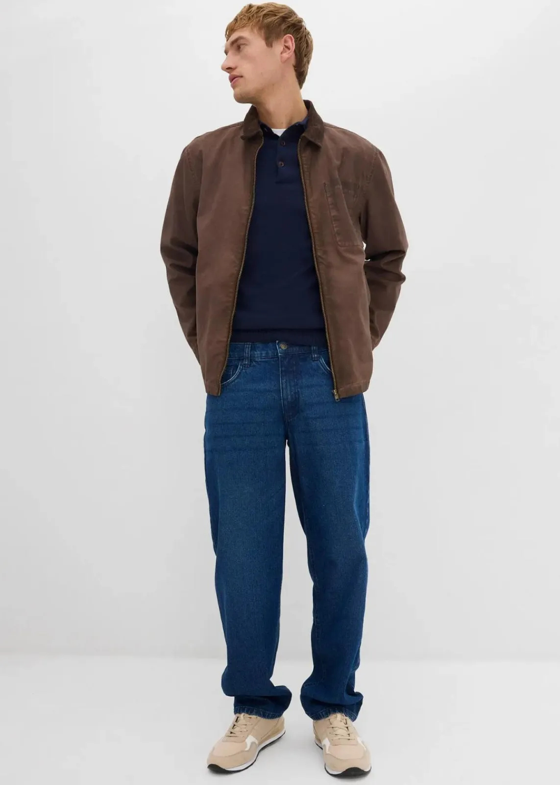 bonprix Große Größen|Basics|Feinstrick-Polopullover mit edler Merinowolle, Slim Fit dunkelblau