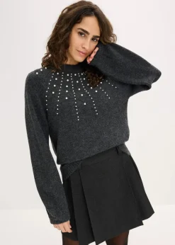 bonprix Bekleidung·Umstandsmode|Strickmode|Feinstrickpullover anthrazit meliert