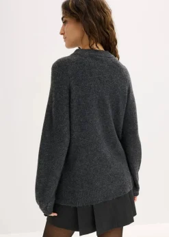 bonprix Bekleidung·Umstandsmode|Strickmode|Feinstrickpullover anthrazit meliert