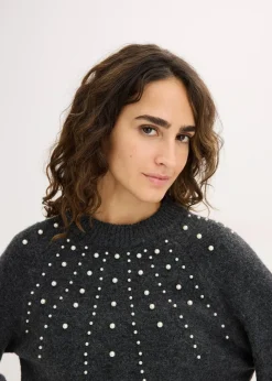 bonprix Bekleidung·Umstandsmode|Strickmode|Feinstrickpullover anthrazit meliert