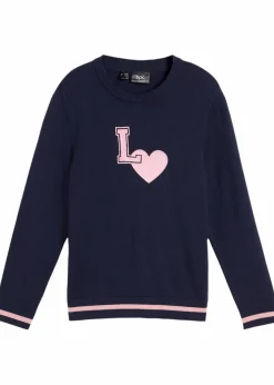 bonprix Mädchen 9-16 Jahre·Sweat & Strick|Feinstrickpullover dunkelblau