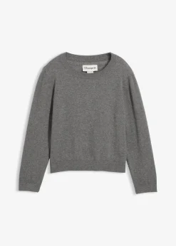 bonprix Mädchen 9-16 Jahre·Sweat & Strick|Feinstrickpullover grau meliert