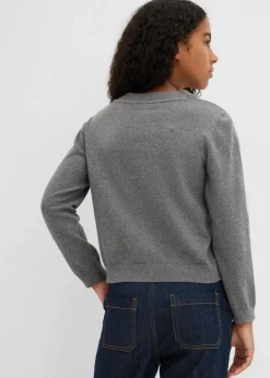 bonprix Mädchen 9-16 Jahre·Sweat & Strick|Feinstrickpullover grau meliert