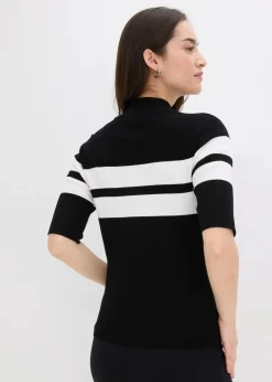 bonprix Bekleidung·Umstandsmode|Bekleidung·Jeans|Feinstrickpullover schwarz/weiß gestreift