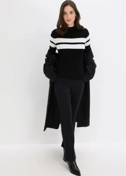 bonprix Bekleidung·Umstandsmode|Bekleidung·Jeans|Feinstrickpullover schwarz/weiß gestreift