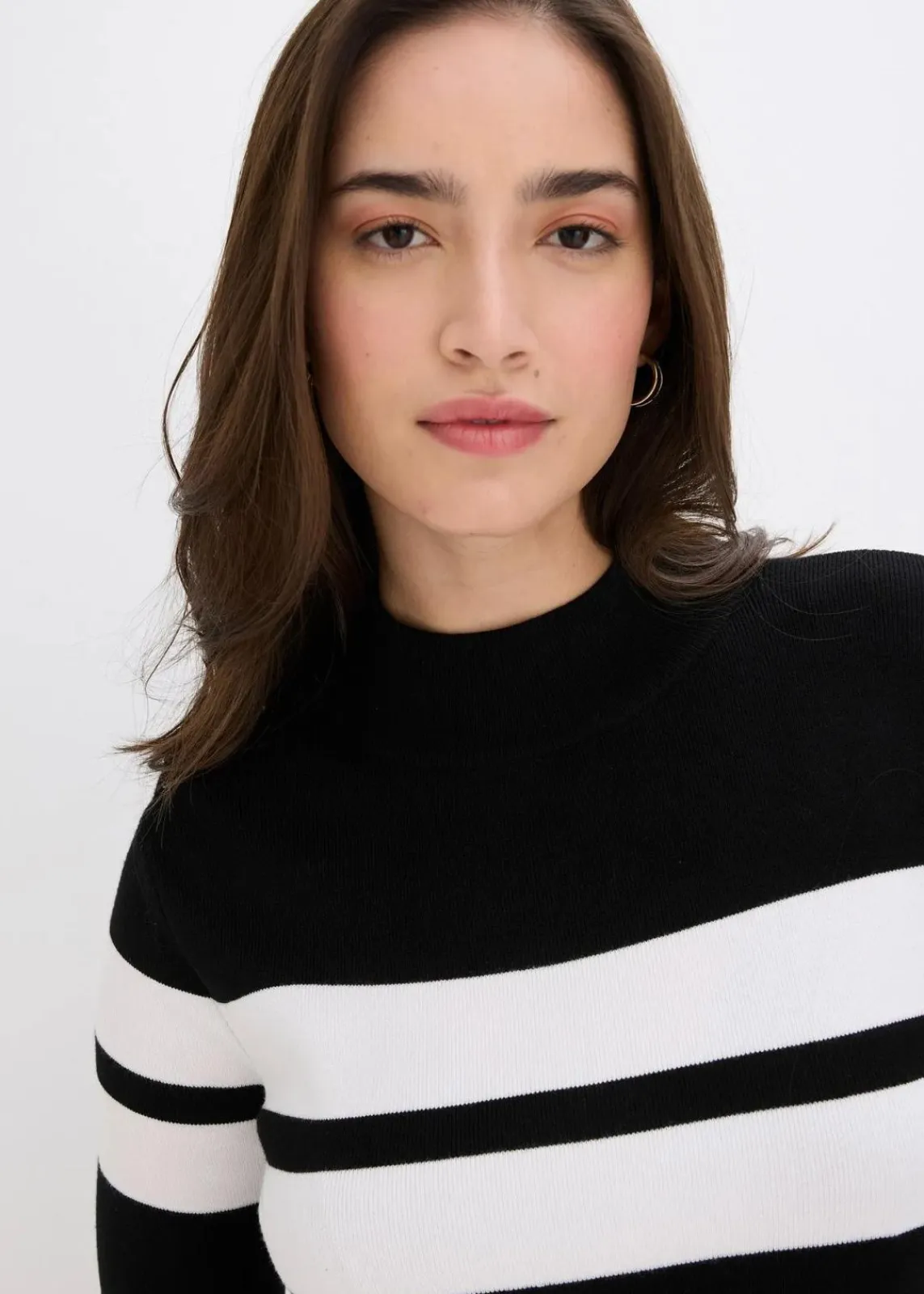 bonprix Bekleidung·Umstandsmode|Bekleidung·Jeans|Feinstrickpullover schwarz/weiß gestreift