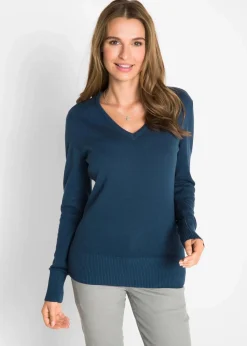 bonprix Strickmode|Pullover & Strickjacken|Feinstrickpullover dunkelblau