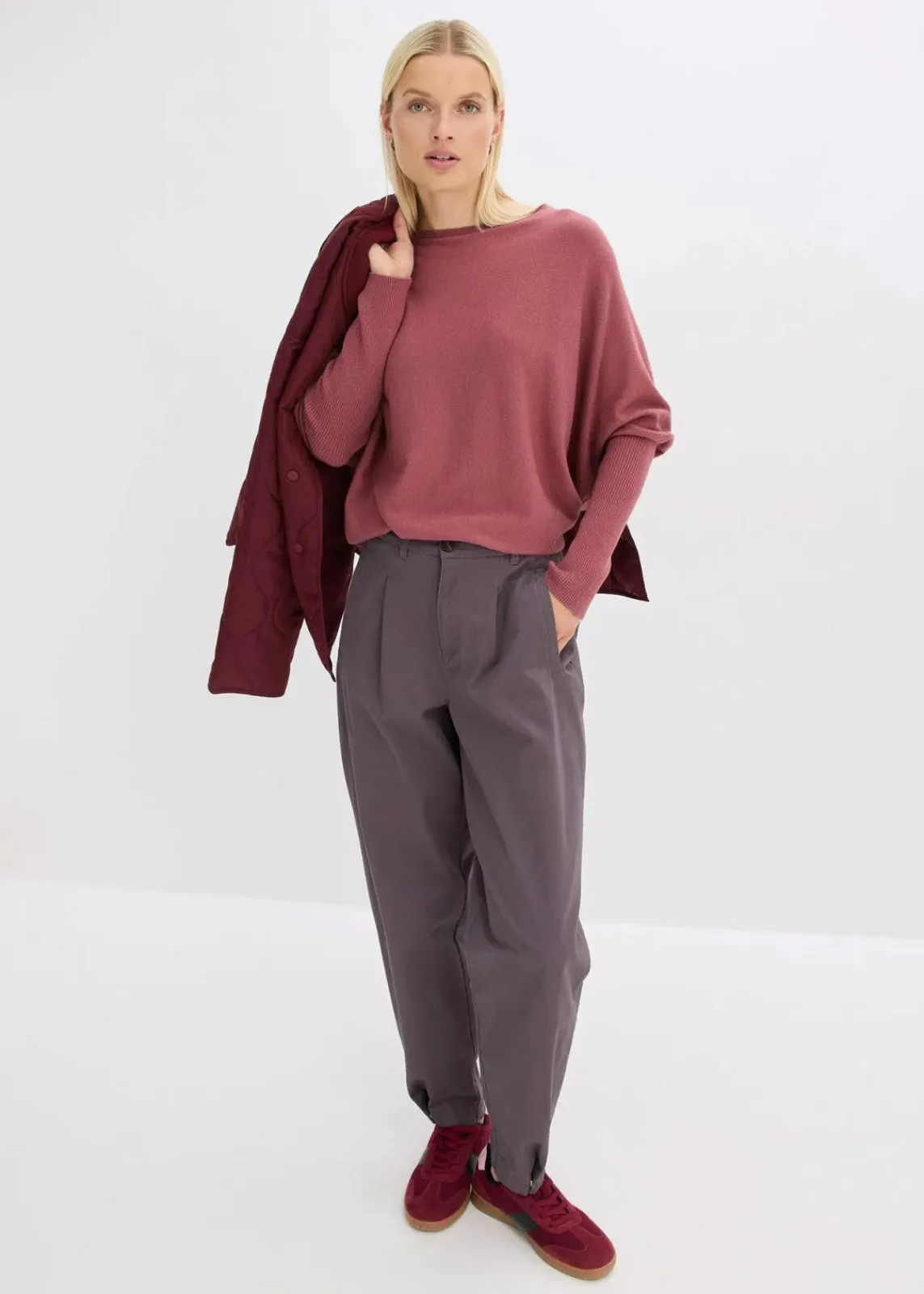 bonprix Bekleidung·Umstandsmode|Bekleidung·Jeans|Feinstrickpullover aus feinem Viskose-Mix softbeere