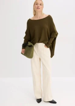 bonprix Bekleidung·Umstandsmode|Bekleidung·Jeans|Feinstrickpullover aus feinem Viskose-Mix erdoliv