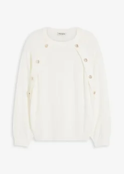 bonprix Bekleidung·Umstandsmode|Bekleidung·Jeans|Feinstrickpullover aus fließendem Viskose-Mix wollweiß