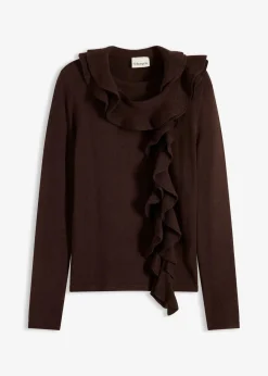 bonprix Bekleidung·Umstandsmode|Strickmode|Feinstrickpullover aus fließendem Viskose-Mix dunkelbraun