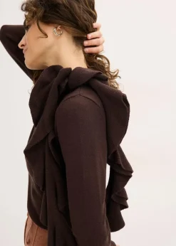bonprix Bekleidung·Umstandsmode|Strickmode|Feinstrickpullover aus fließendem Viskose-Mix dunkelbraun
