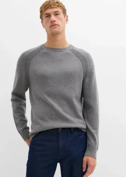 Feinstrickpullover aus recyclingfähiger Baumwolle|bonprix