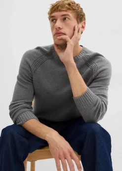 Feinstrickpullover aus recyclingfähiger Baumwolle|bonprix