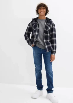 bonprix Jungen 9-16 Jahre·Mehrfachpacks|Jungen 9-16 Jahre·Bademode|Feinstrickpullover aus reiner Baumwolle (2er Pack) grau meliert+dunkelblau