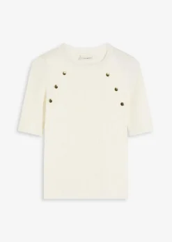 bonprix Bekleidung·Umstandsmode|Bekleidung·Jeans|Feinstrickpullover aus softem Viskose-Mix wollweiß