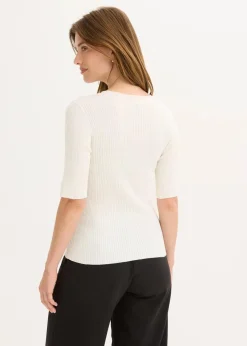 bonprix Bekleidung·Umstandsmode|Bekleidung·Jeans|Feinstrickpullover aus softem Viskose-Mix wollweiß