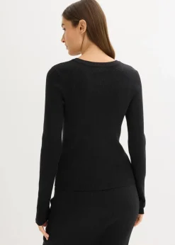 bonprix Bekleidung·Umstandsmode|Bekleidung·Jeans|Feinstrickpullover aus softem Viskose-Mix schwarz