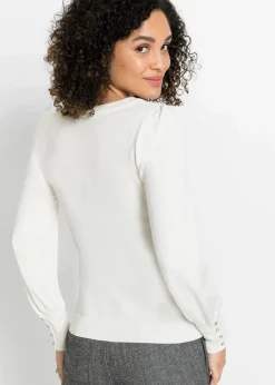 bonprix Bekleidung·Umstandsmode|Pullover & Strickjacken|Feinstrickpullover aus Viskose-Mix wollweiß