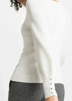 bonprix Bekleidung·Umstandsmode|Pullover & Strickjacken|Feinstrickpullover aus Viskose-Mix wollweiß