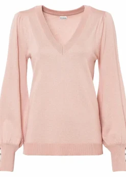 bonprix Bekleidung·Umstandsmode|Pullover & Strickjacken|Feinstrickpullover aus Viskose-Mix vintagerosa