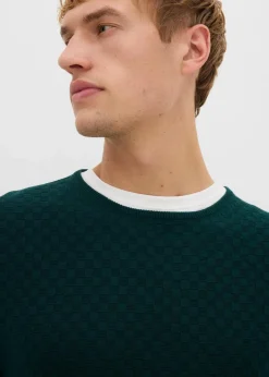 bonprix Große Größen|Pullover & Strickjacken|Feinstrickpullover mit edler Merinowolle tiefgrün