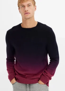 bonprix Pullover & Strickjacken|Große Größen|Feinstrickpullover mit Farbverlauf dunkellila/rhododendronrot