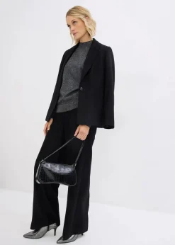 bonprix Bekleidung·Jeans|Bekleidung·Umstandsmode|Feinstrickpullover mit Lurex schwarz/silber