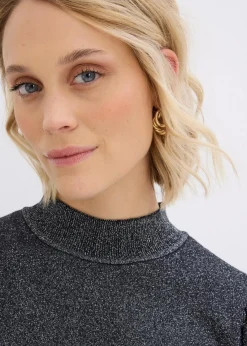 bonprix Bekleidung·Jeans|Bekleidung·Umstandsmode|Feinstrickpullover mit Lurex schwarz/silber